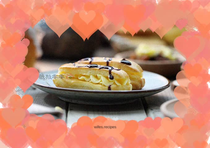 Delicious condensed milk filled eclairs