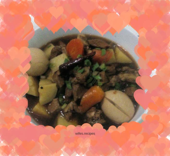 Beef stew with carrots and potatoes
