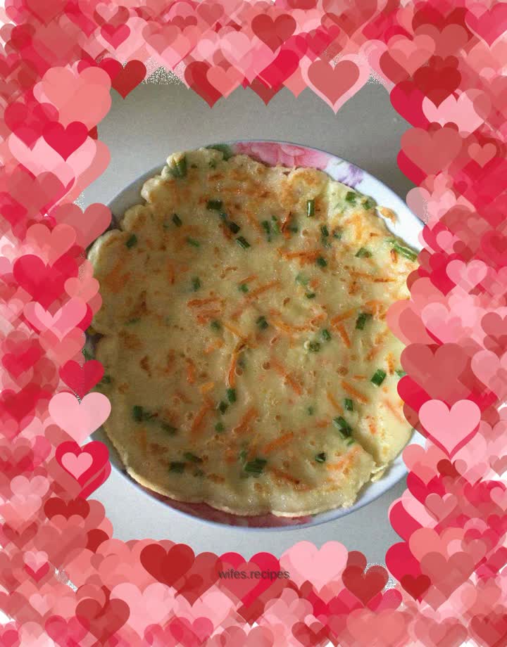 Egg, carrot and scallion pancake
