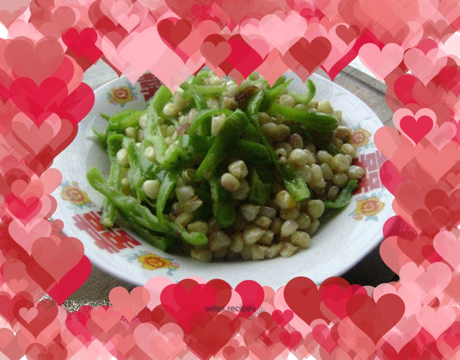Green pepper corn kernels