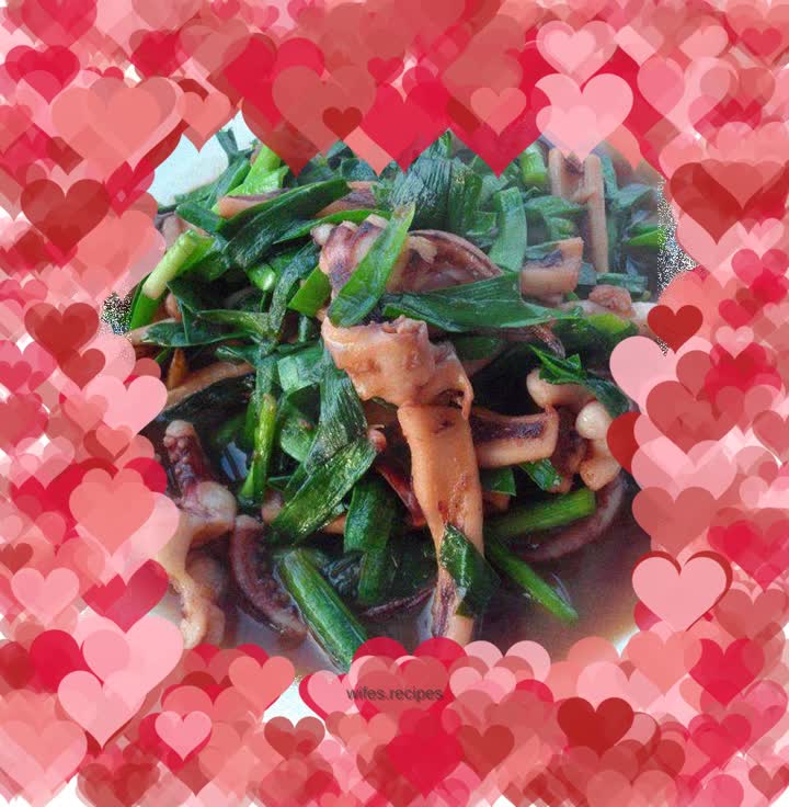 Fried squid with chives