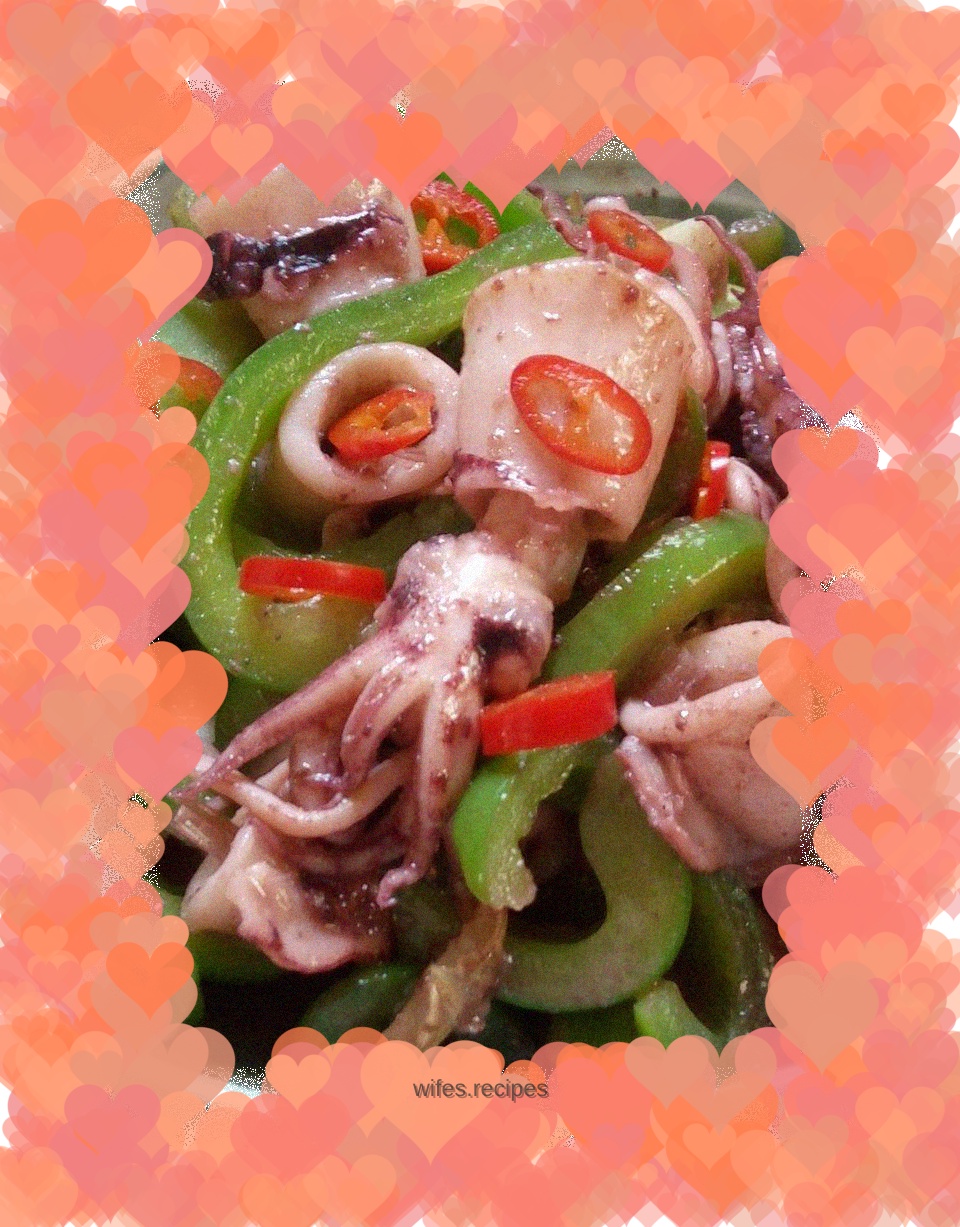 Green pepper squid
