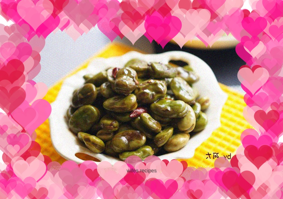 Braised broad beans in marinade