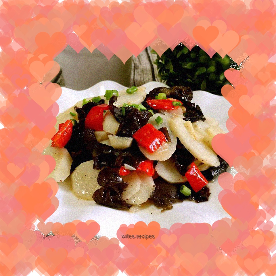 Fried fungus with yam