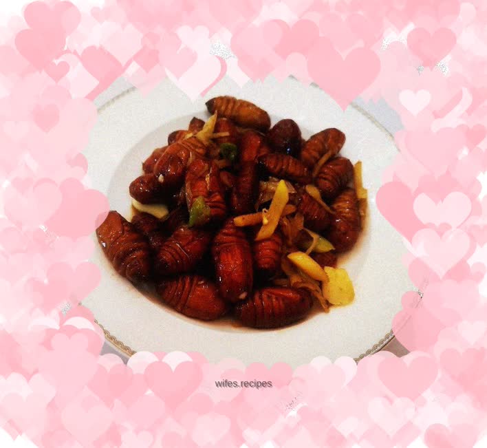 Stir-fried silkworm chrysalises