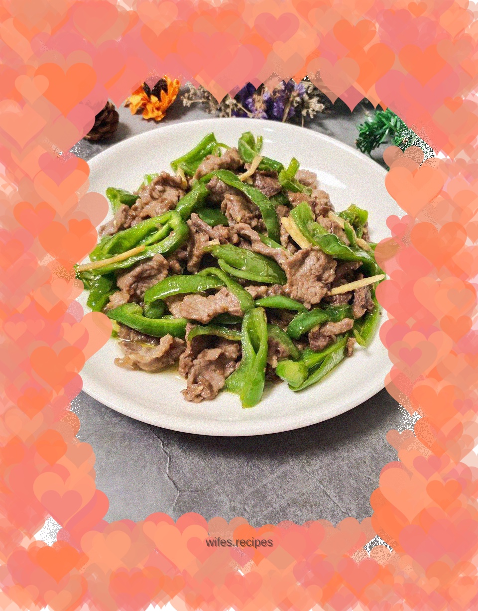 Stir-fried beef with green pepper