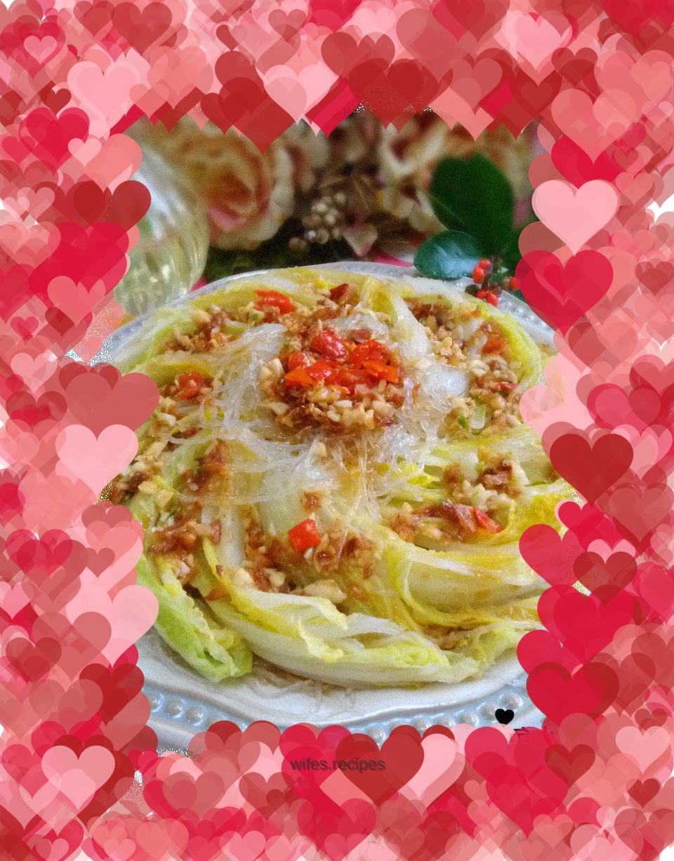 Garlic vermicelli and baby cabbage - cabbage makes seafood flavor