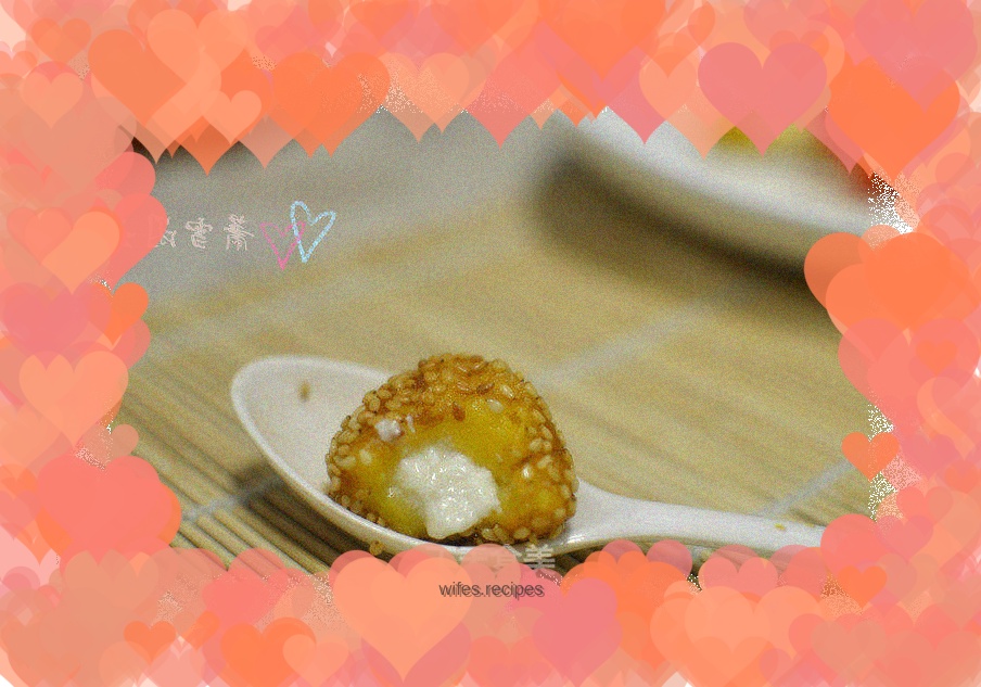 Yogurt sweet potato sesame balls