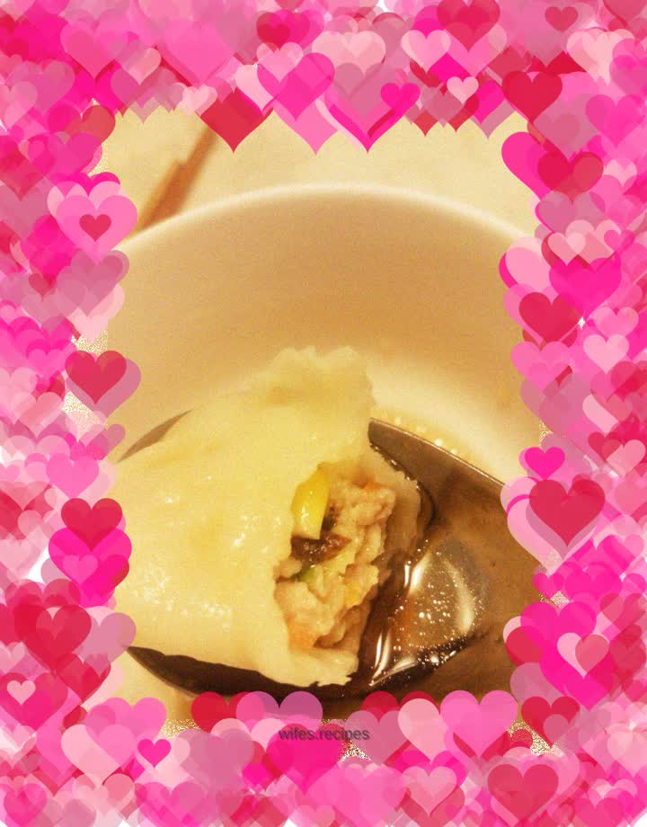 Pork and three fresh corn dumplings