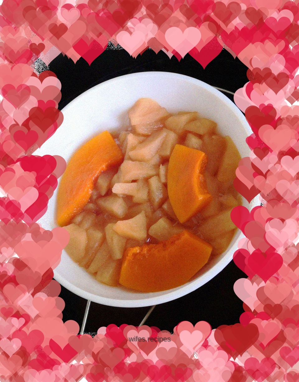 Baby food supplement—apple and pumpkin puree
