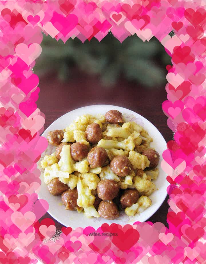 Curry meatballs and roasted cauliflower