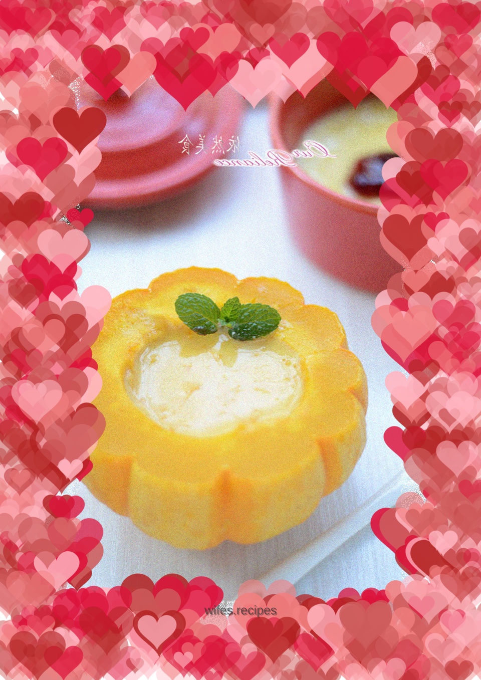 【Sun Fruit Stewed with Milk and Eggs】--An edible container