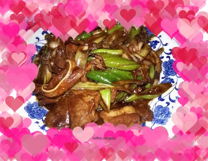 Stir-fried mutton with green onions