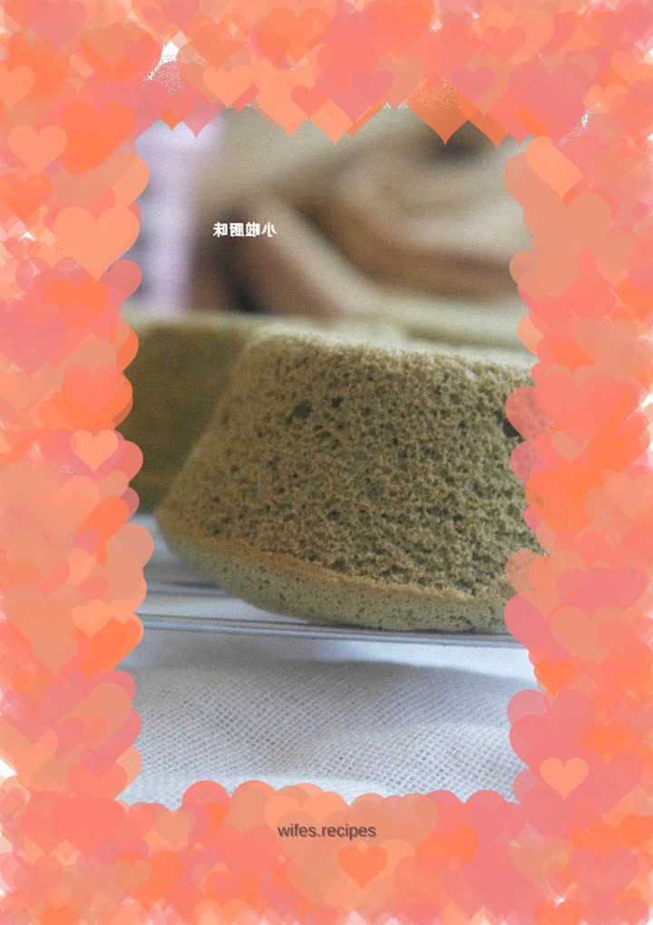 Matcha chiffon cake - combination of rice flour and buckwheat flour