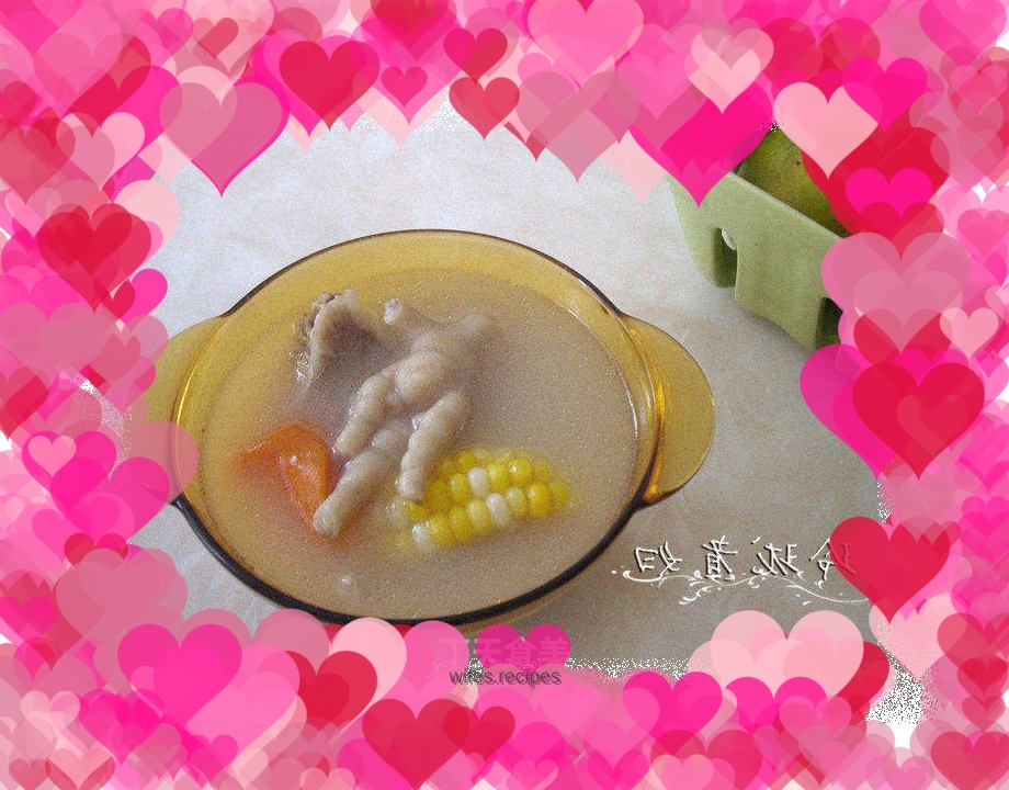 Chicken Feet, Corn and Carrot Soup
