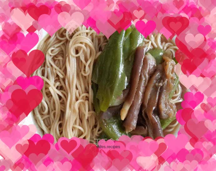 Spicy pepper and eggplant noodles