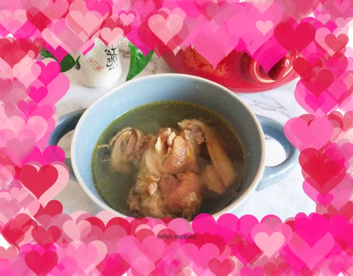 Chicken Soup in Purple Clay Pot