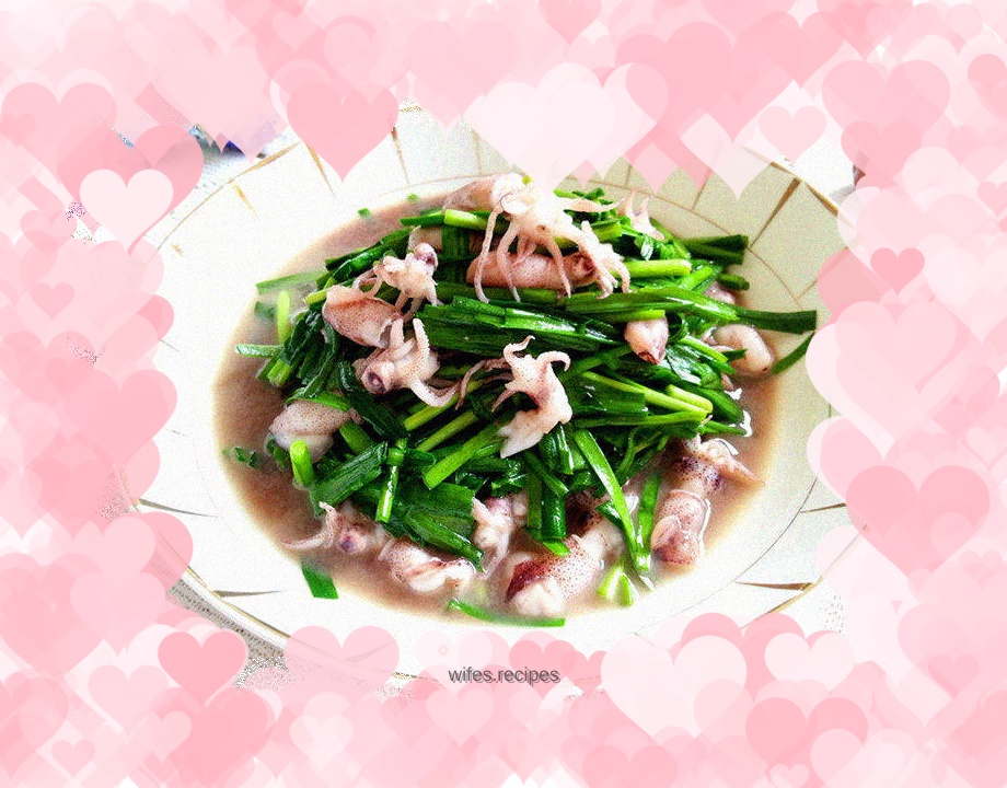 Stir-fried leek with ugly eyes