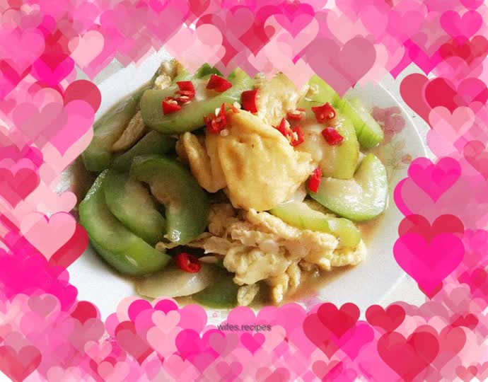 Scrambled Eggs with Oyster Sauce and Luffa