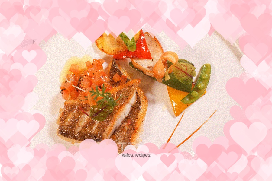 Pan-fried sea bass