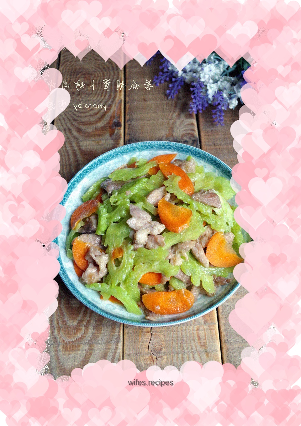 Bitter melon and carrot meat slices