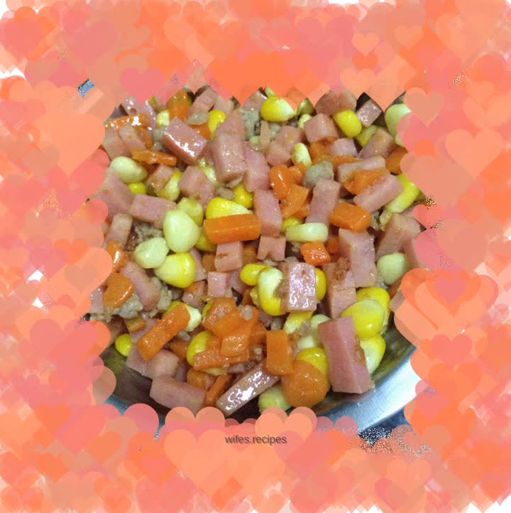 Ham, corn, carrot