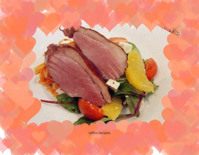Smoked duck breast with orange salad