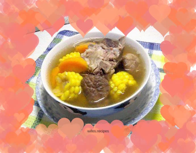 Backbone, Carrot, Mushroom and Corn Soup