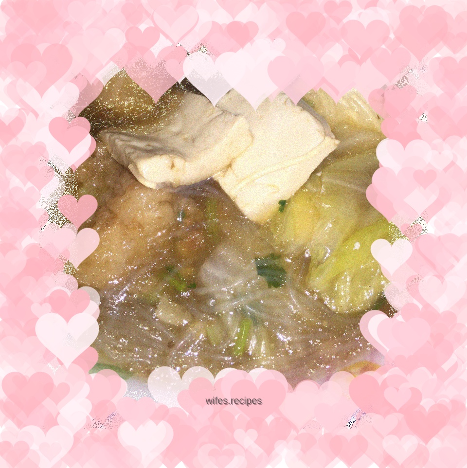 Cabbage Vermicelli and Tofu in Pot