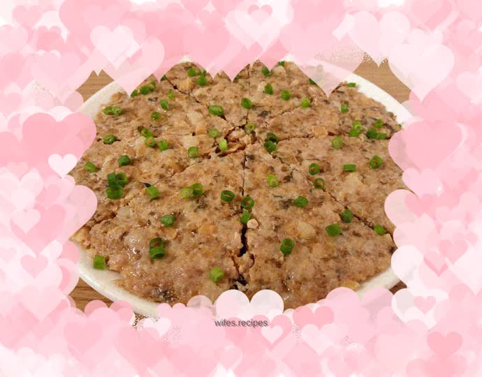 Steamed meatloaf with pickled vegetables