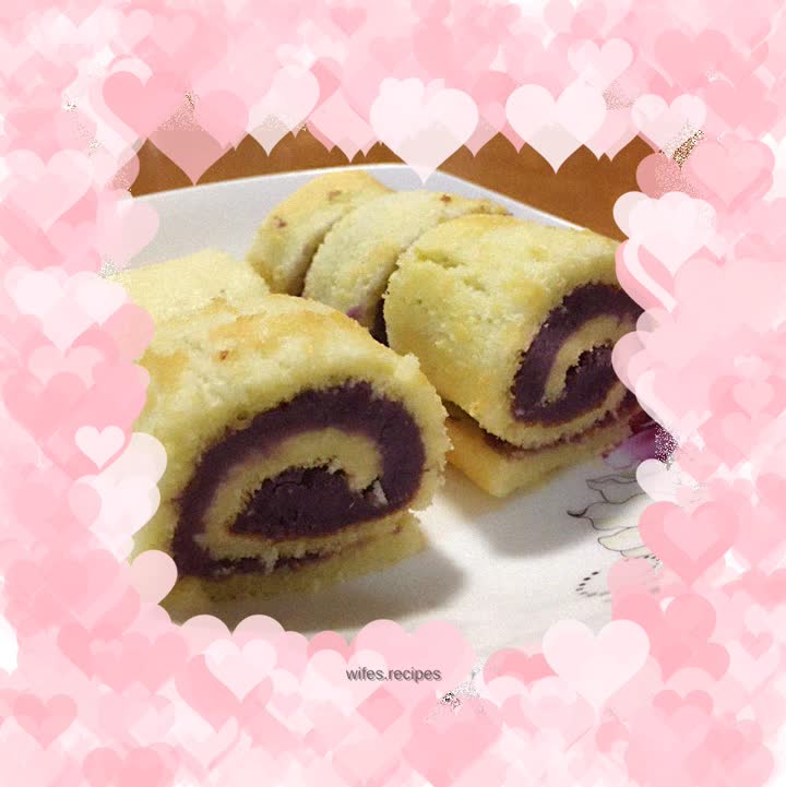 Purple sweet potato cake roll