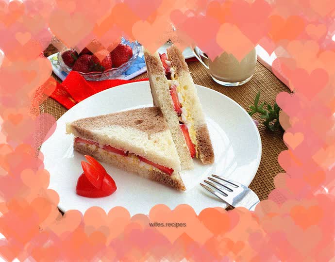 Strawberry egg sandwich