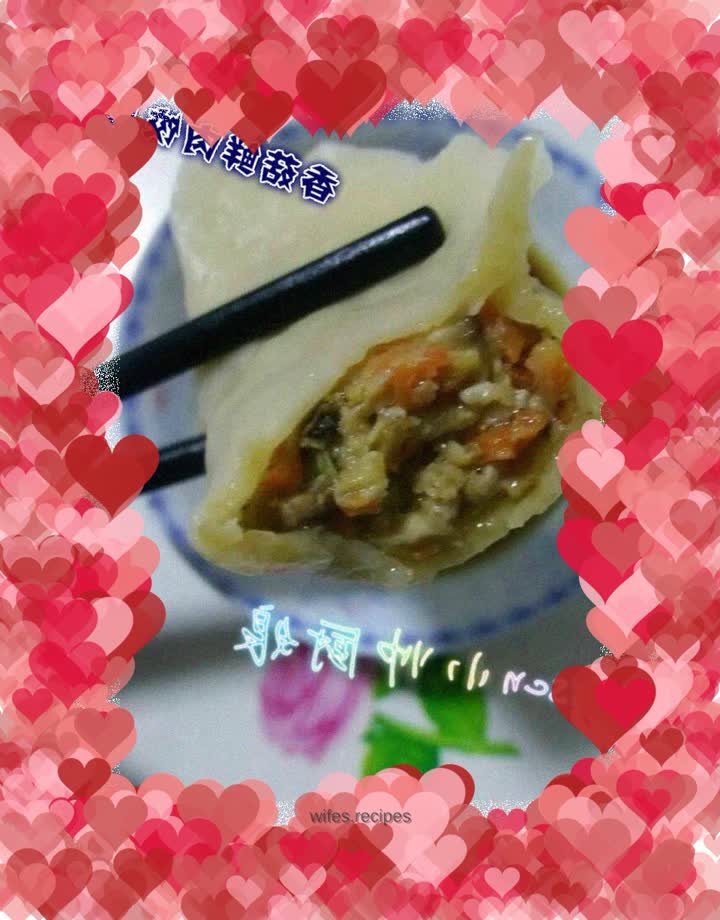 Mushroom and fresh meat dumplings ~ Mushroom and carrot meat dumplings