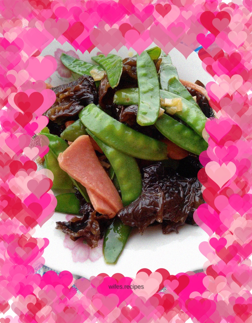 Stir-fried snow peas with fungus