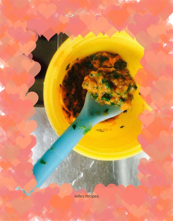 Baby food supplement carrots and vegetables