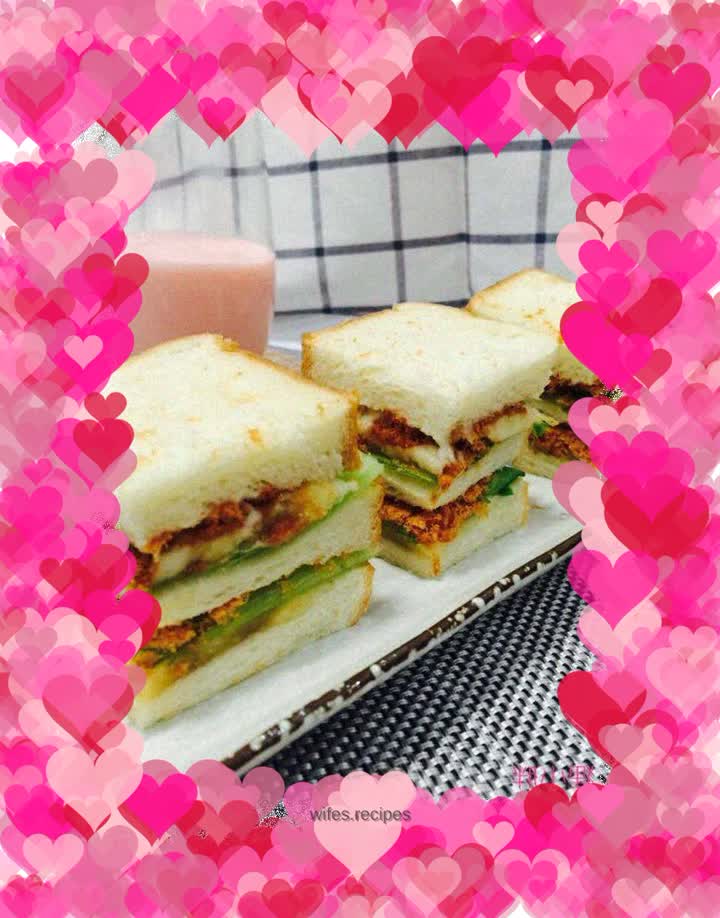 Banana meat floss sandwich