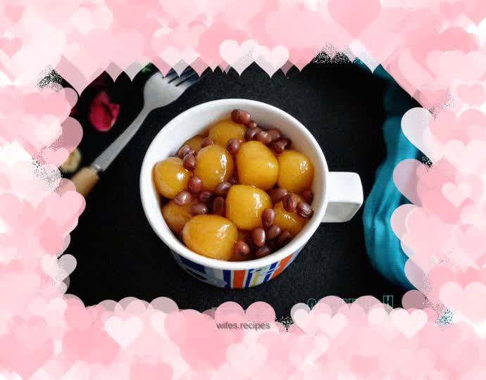 Red bean and taro balls