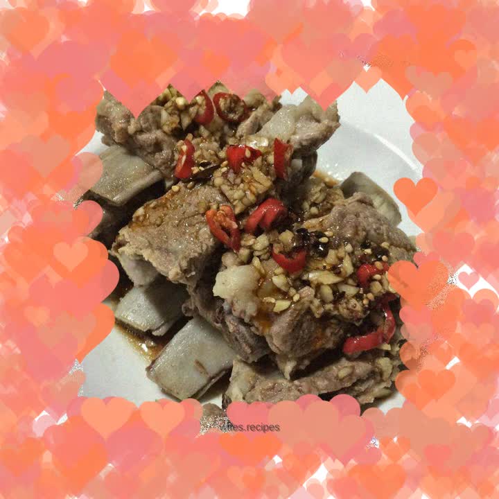 Pork ribs mixed with garlic paste