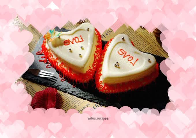 Heart-shaped yogurt mousse#Valentine’s Day gift