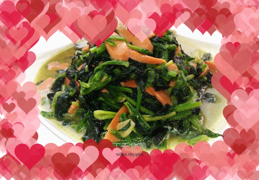 Stir-fried ham sausage with spinach