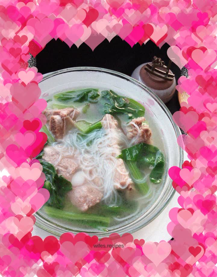 Cabbage Vermicelli Pork Ribs Soup