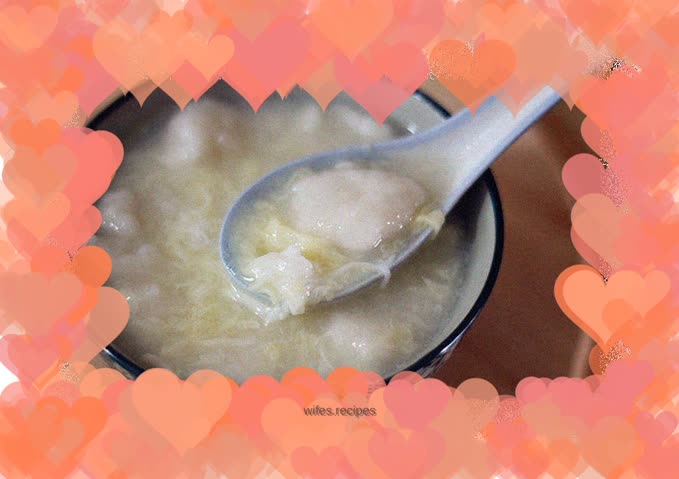 Fujian Snacks. Sweet Fruit and Egg Drop Soup