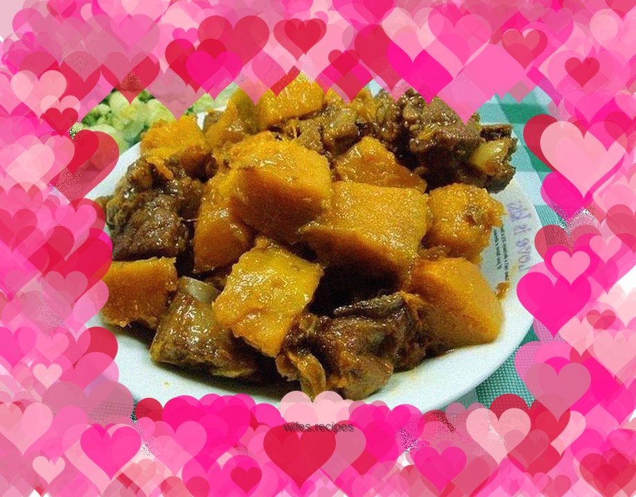 Home-cooked side dishes - roasted pork ribs with pumpkin