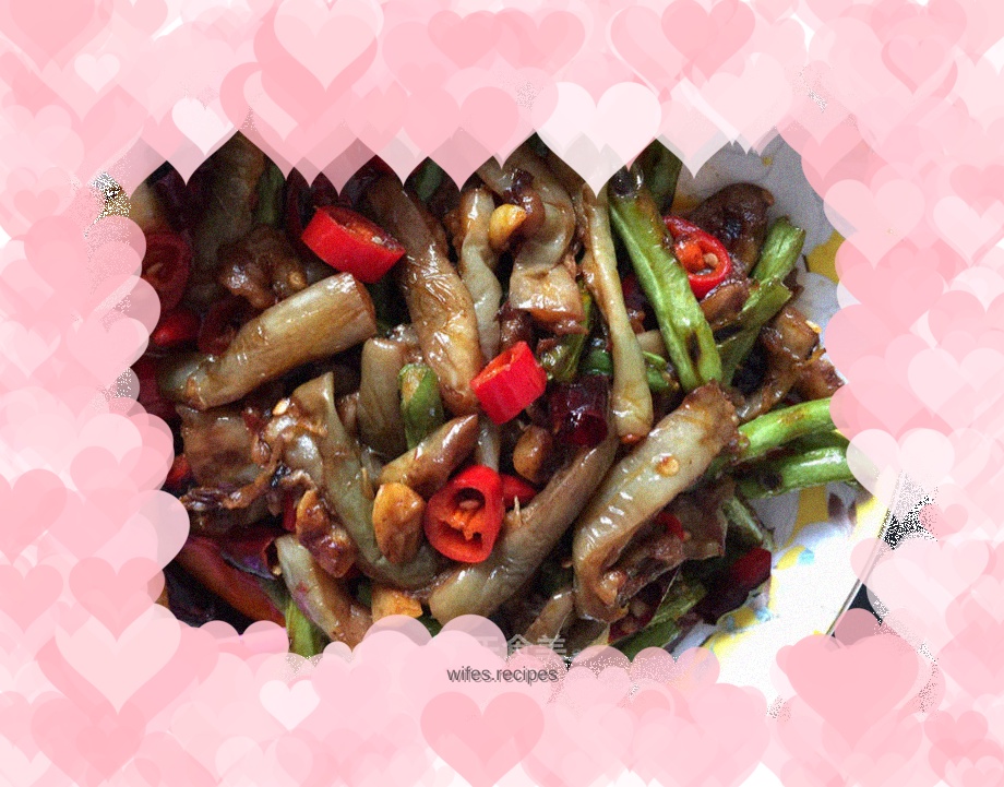 Grilled eggplant and green beans with less oil