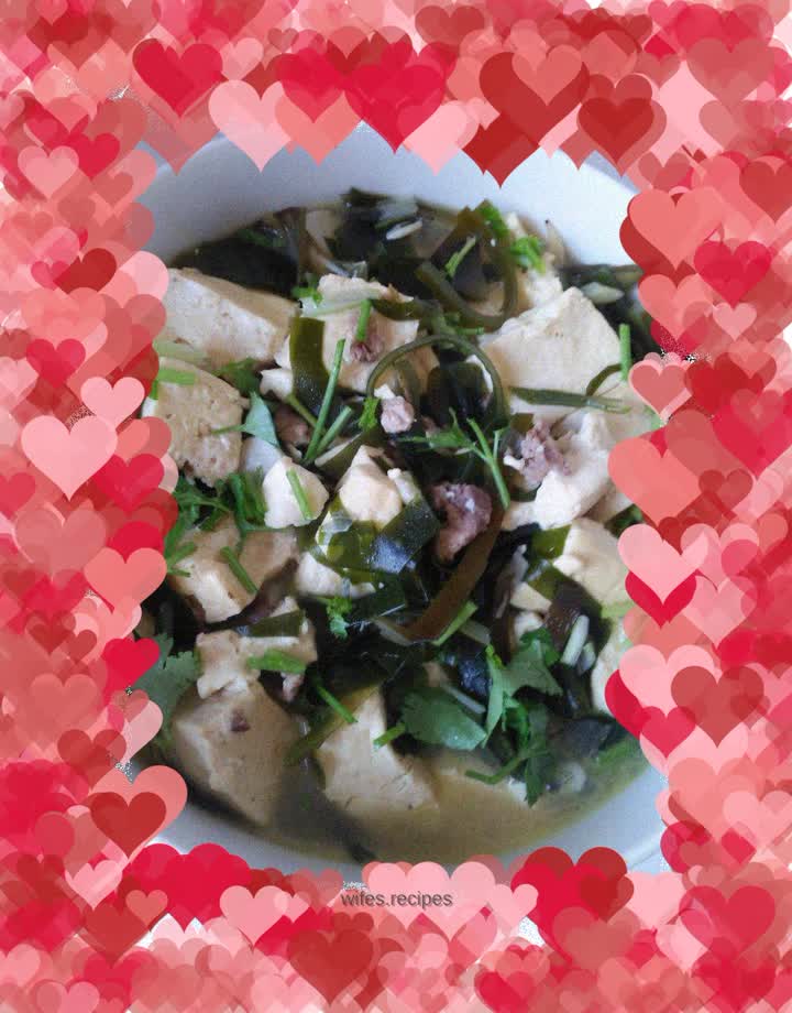 Diced pork and kelp tofu