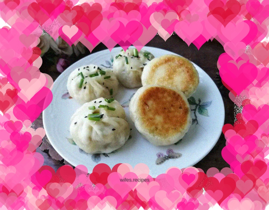 Braised pork and okra pan-fried buns