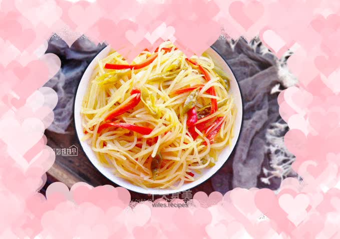 Pickled pepper and potato shreds