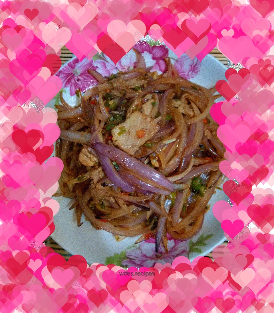 Fried meat with onions