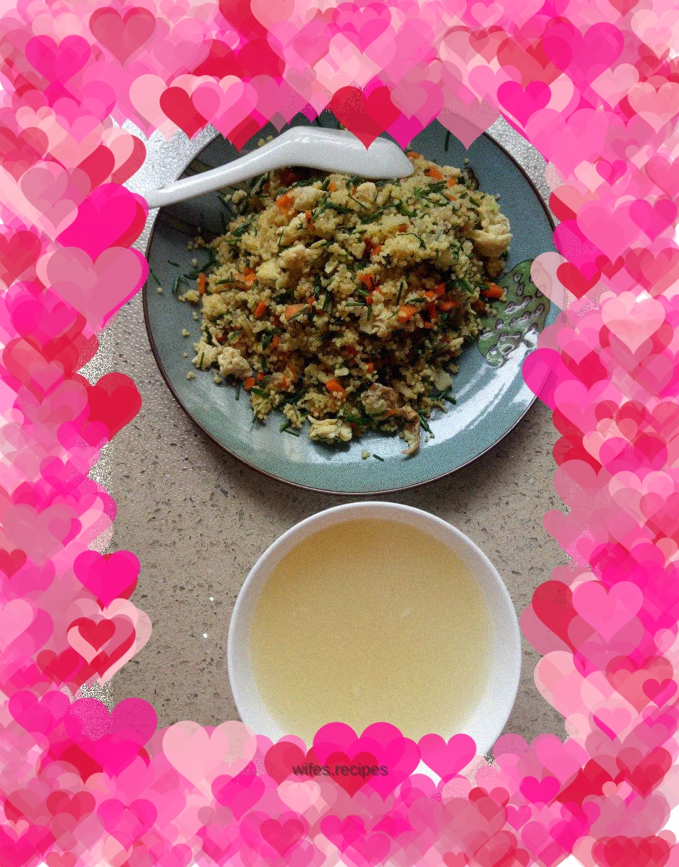 Fried millet with garlic