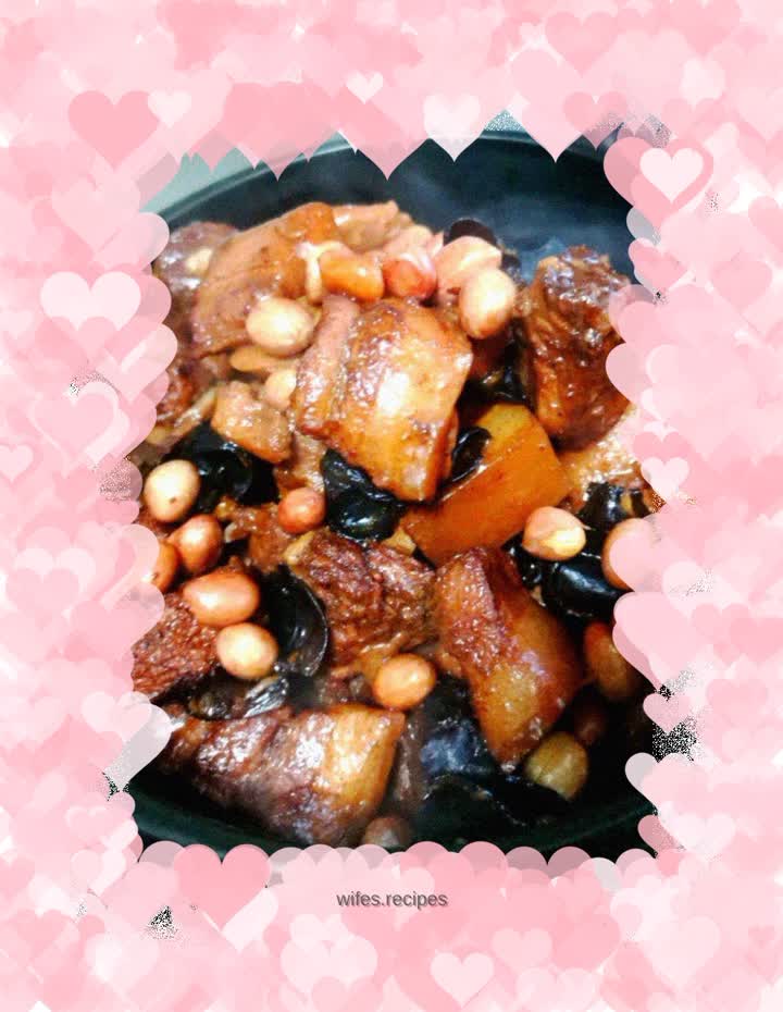 Roast pork with vegetarian sausage